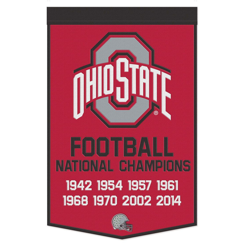 Ohio State Buckeyes Banner Wool 24x38 Dynasty Champ Design Football - Wincraft Fanatics