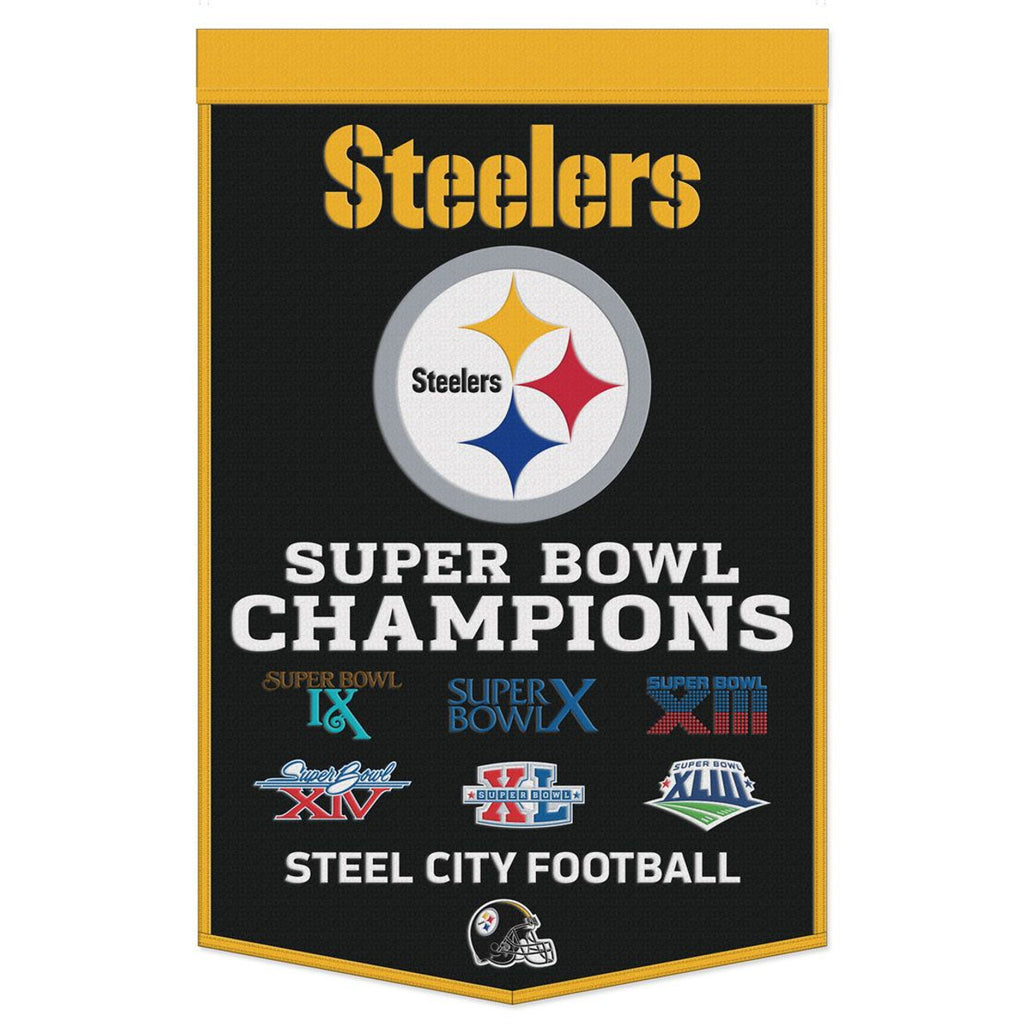 Pittsburgh Steelers Banner Wool 24x38 Dynasty Champ Design - Wincraft Fanatics