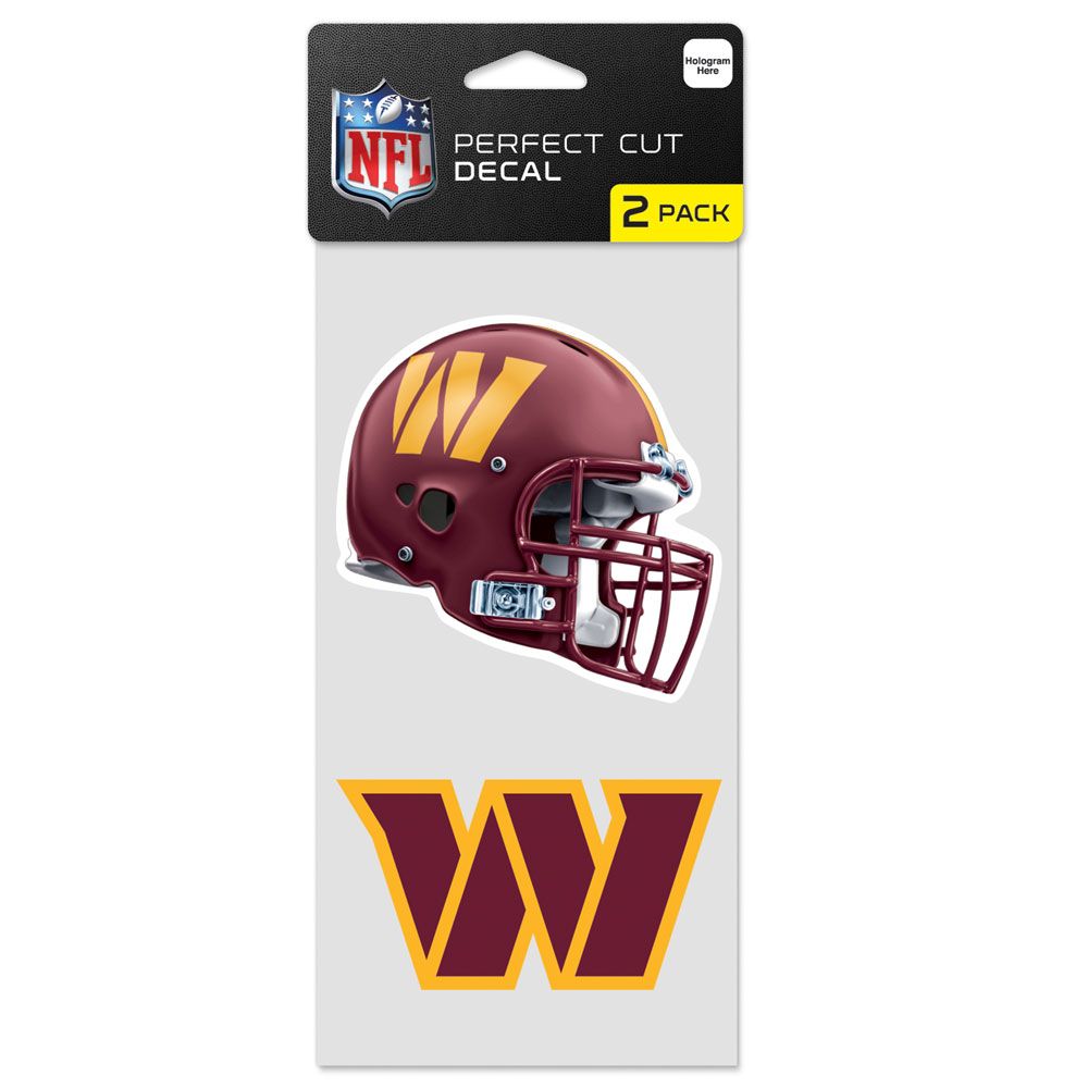 Washington Commanders Decal 4x4 Perfect Cut Set of 2 - 0.25