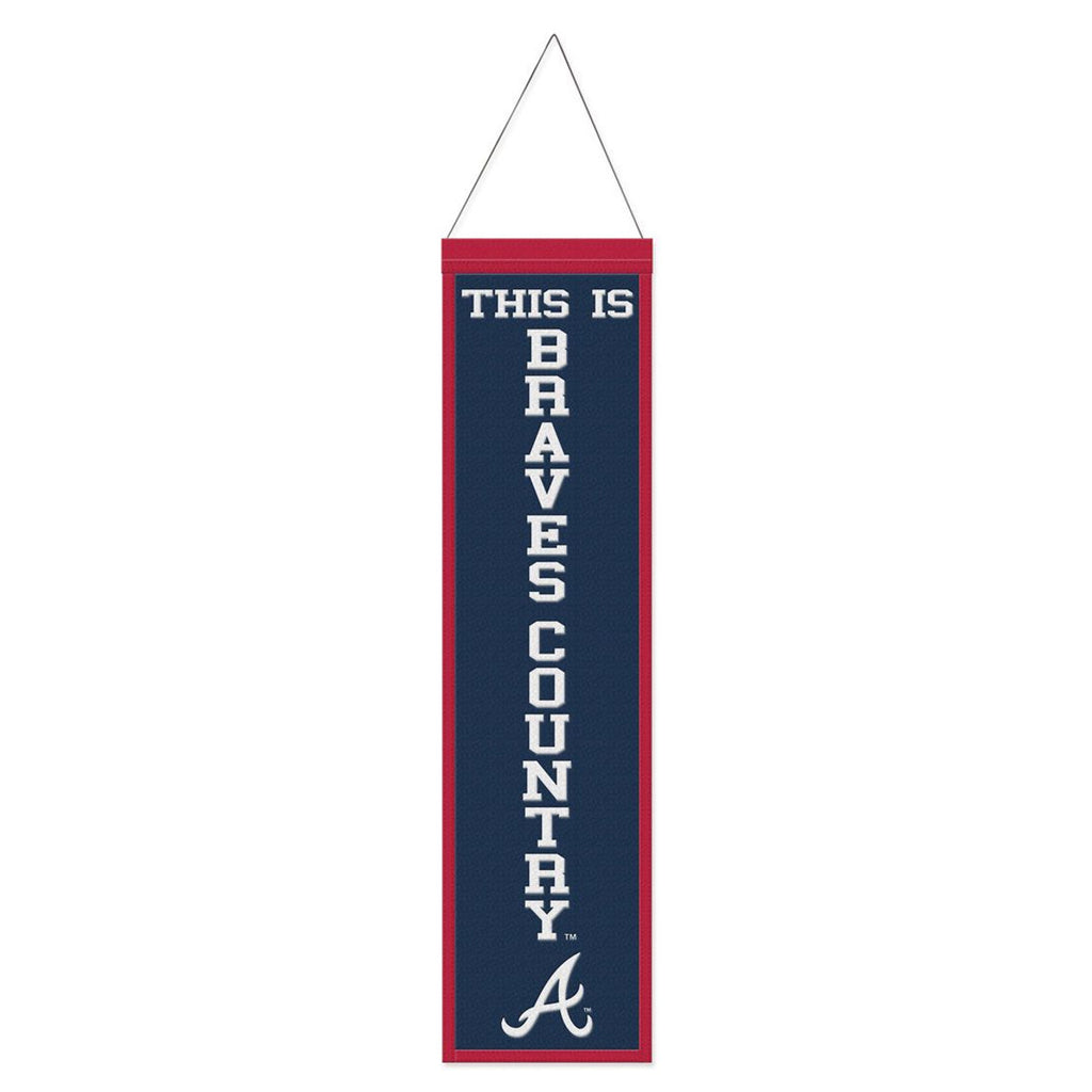 Atlanta Braves Banner Wool 8x32 Heritage Slogan Design - Special Order - Wincraft Fanatics