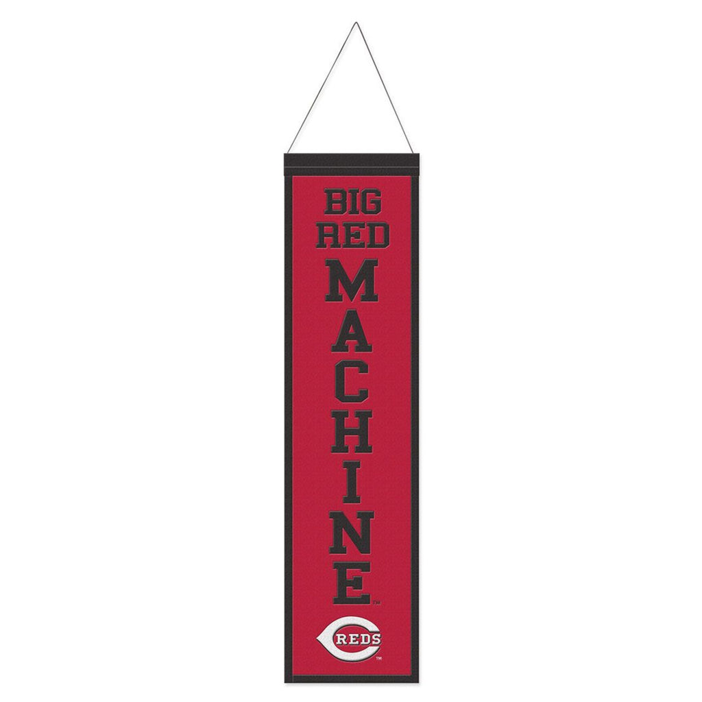Cincinnati Reds Banner Wool 8x32 Heritage Slogan Design - Special Order - Wincraft Fanatics