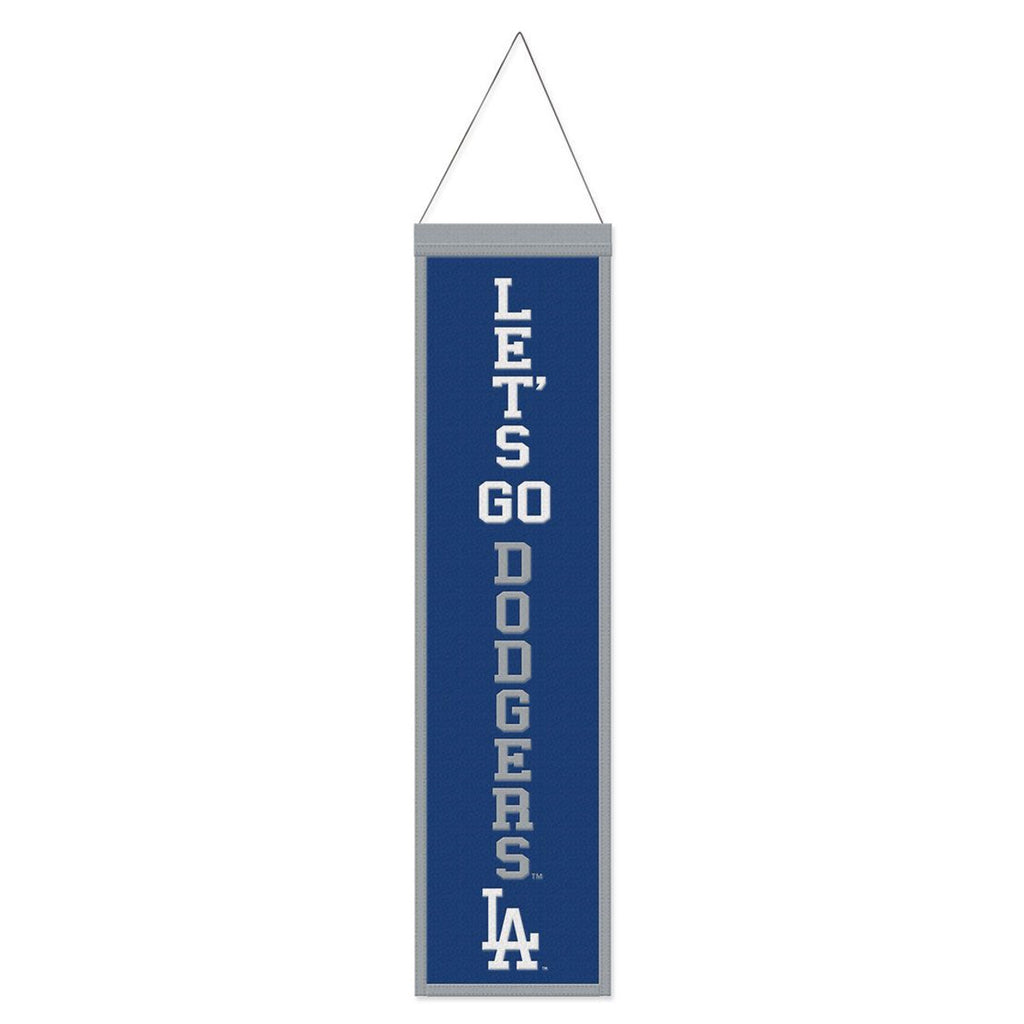 Los Angeles Dodgers Banner Wool 8x32 Heritage Slogan Design - Special Order - Wincraft Fanatics