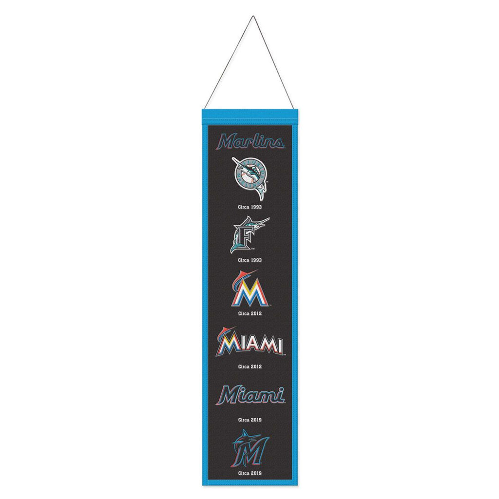 Miami Marlins Banner Wool 8x32 Heritage Evolution Design - Special Order - Wincraft Fanatics