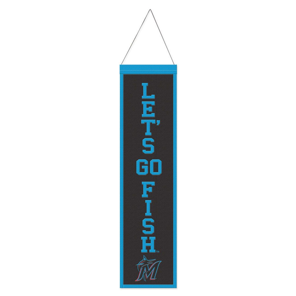Miami Marlins Banner Wool 8x32 Heritage Slogan Design - Special Order - Wincraft Fanatics