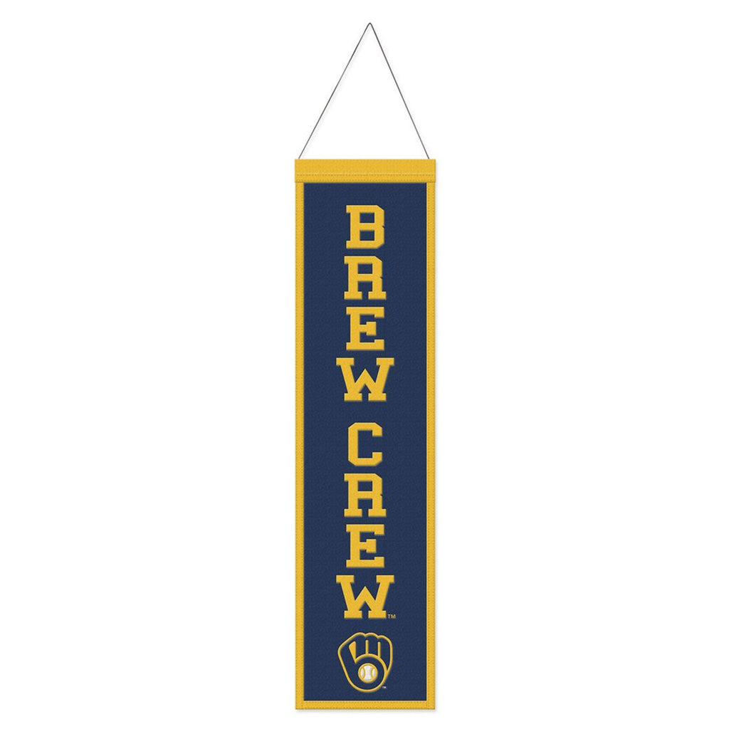 Milwaukee Brewers Banner Wool 8x32 Heritage Slogan Design - Special Order - Wincraft Fanatics
