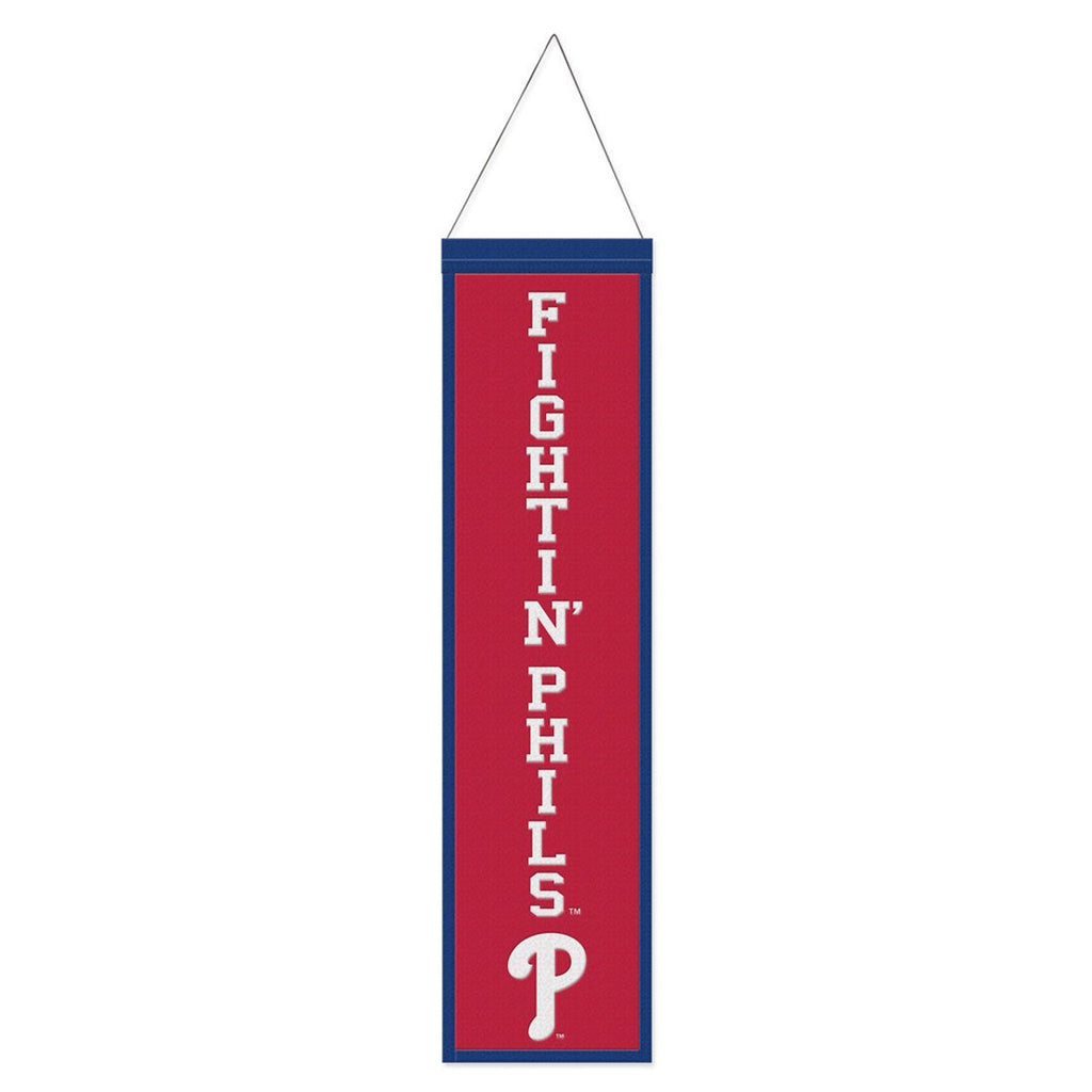 Philadelphia Phillies Banner Wool 8x32 Heritage Slogan Design - Special Order - Wincraft Fanatics