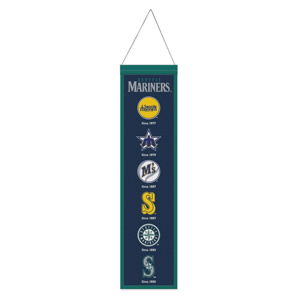 Seattle Mariners Banner Wool 8x32 Heritage Evolution Design - Special Order - Wincraft Fanatics