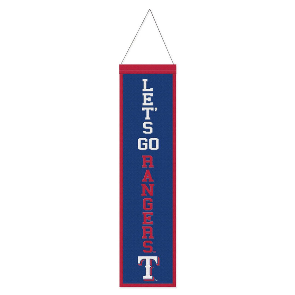 Texas Rangers Banner Wool 8x32 Heritage Slogan Design - Special Order - Wincraft Fanatics