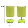 10.24'' Traditional Mini Round Rock Table Lamp 2 Pack Set, Green - Creekwood Home