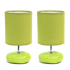 10.24'' Traditional Mini Round Rock Table Lamp 2 Pack Set, Green - Creekwood Home