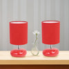 10.24'' Traditional Mini Round Rock Table Lamp 2 Pack Set, Red - Creekwood Home
