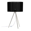 19.69'' Contemporary Brushed Nickel Pedestal Table Lamp, Black Shade - Creekwood Home