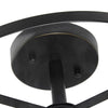 Medium 13'' Iron and Glass Shade Industrial 3-Light Ceiling, Matte Black - Elegant Designs