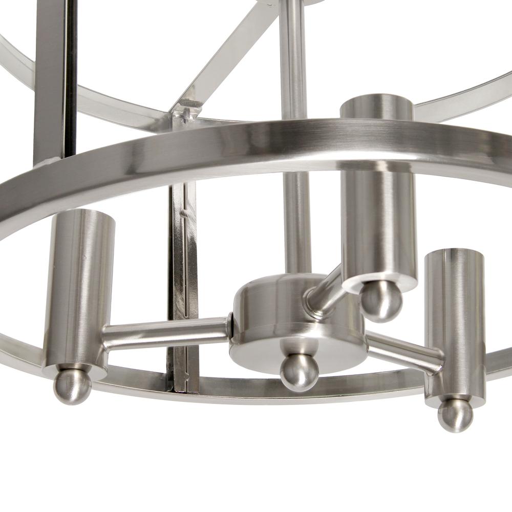 Medium 13'' Iron and Glass Shade Industrial 3-Light Ceiling, Brushed Nickel - Elegant Designs