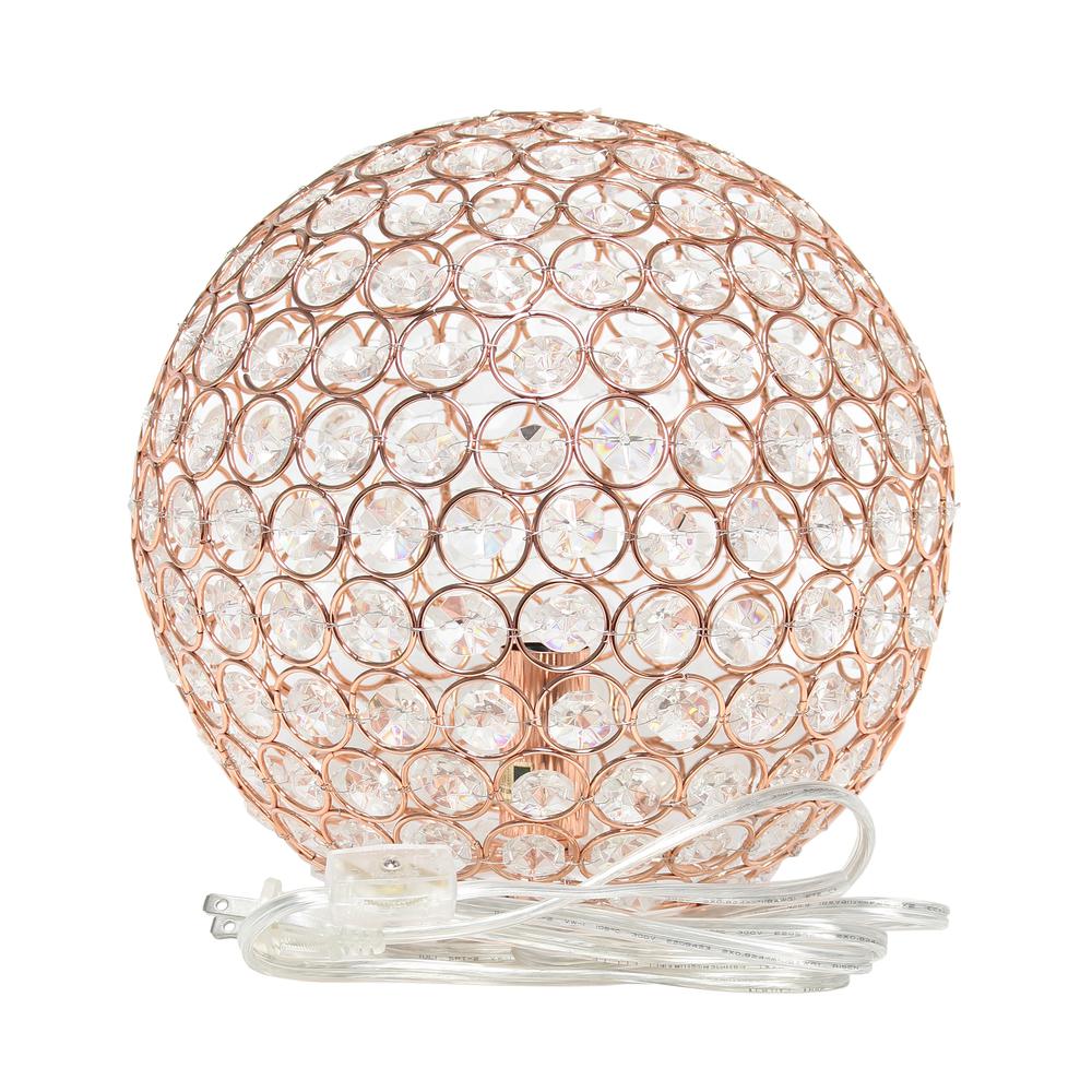 Elipse Medium 10'' Metal Crystal Round Sphere Glamourous Orb Table Lamp - Lalia Home