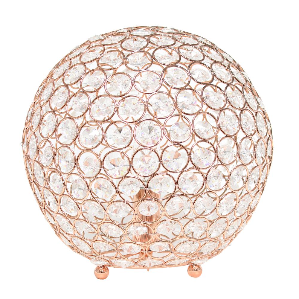 Elipse Medium 10'' Metal Crystal Round Sphere Glamourous Orb Table Lamp - Lalia Home