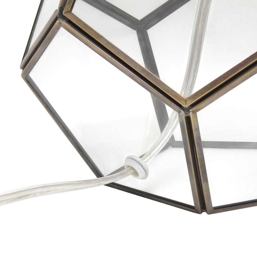 Transparent Octagonal Table Lamp, Brass - Lalia Home