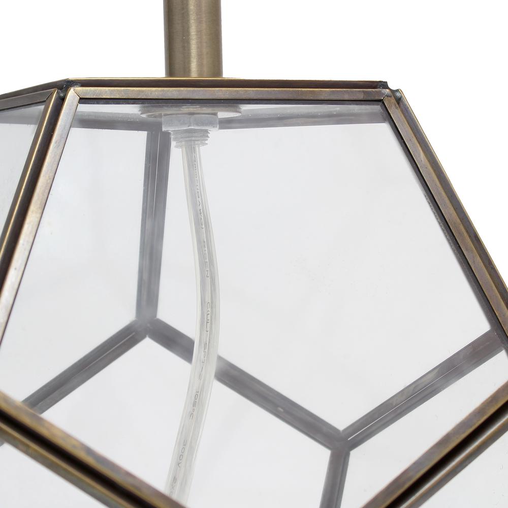 Transparent Octagonal Table Lamp, Brass - Lalia Home