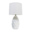 28'' Tall Coastal Seashell Traditional Table Lamp with White Shade, White - Lalia Home