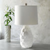 28'' Tall Coastal Seashell Traditional Table Lamp with White Shade, White - Lalia Home