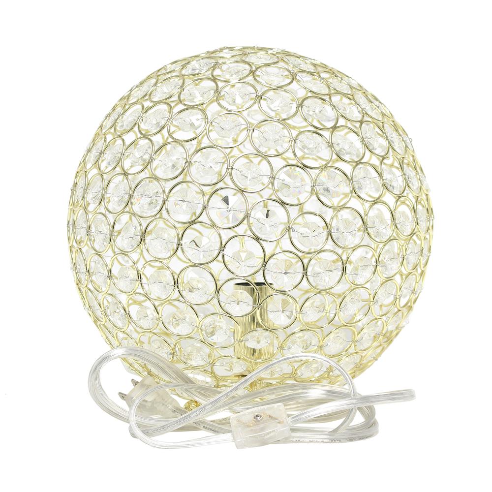 10 Inch Crystal Ball Sequin Table Lamp, Gold - Elegant Designs