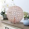 10 Inch Crystal Ball Sequin Table Lamp, Rose Gold - Elegant Designs