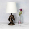 Simple Designs 17.25'' Tall Polyresin Decorative Chess Horse Shaped Bedside Table Desk Lamp Dark Bronze