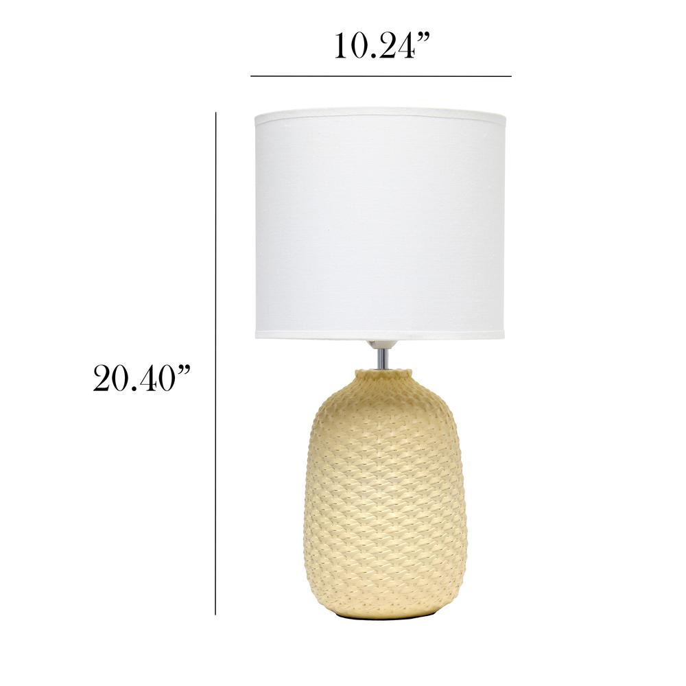 20.4'' Tall Traditional Ceramic Purled Texture Bedside Table Desk Lamp - Simple Designs