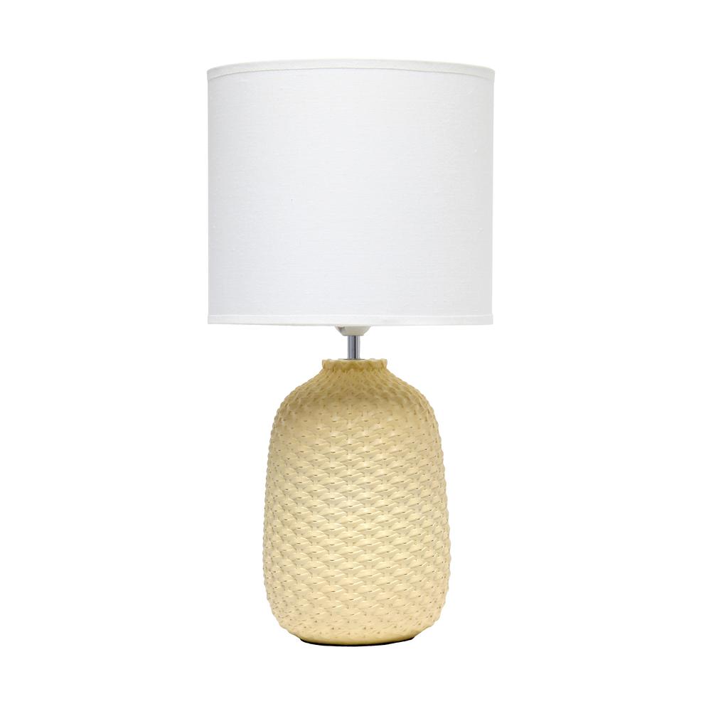 20.4'' Tall Traditional Ceramic Purled Texture Bedside Table Desk Lamp - Simple Designs