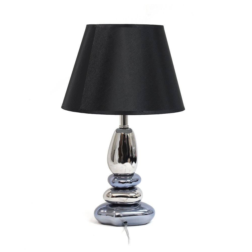 21.5'' Rippled Stone Table Lamp, Chrome Blue - Elegant Designs