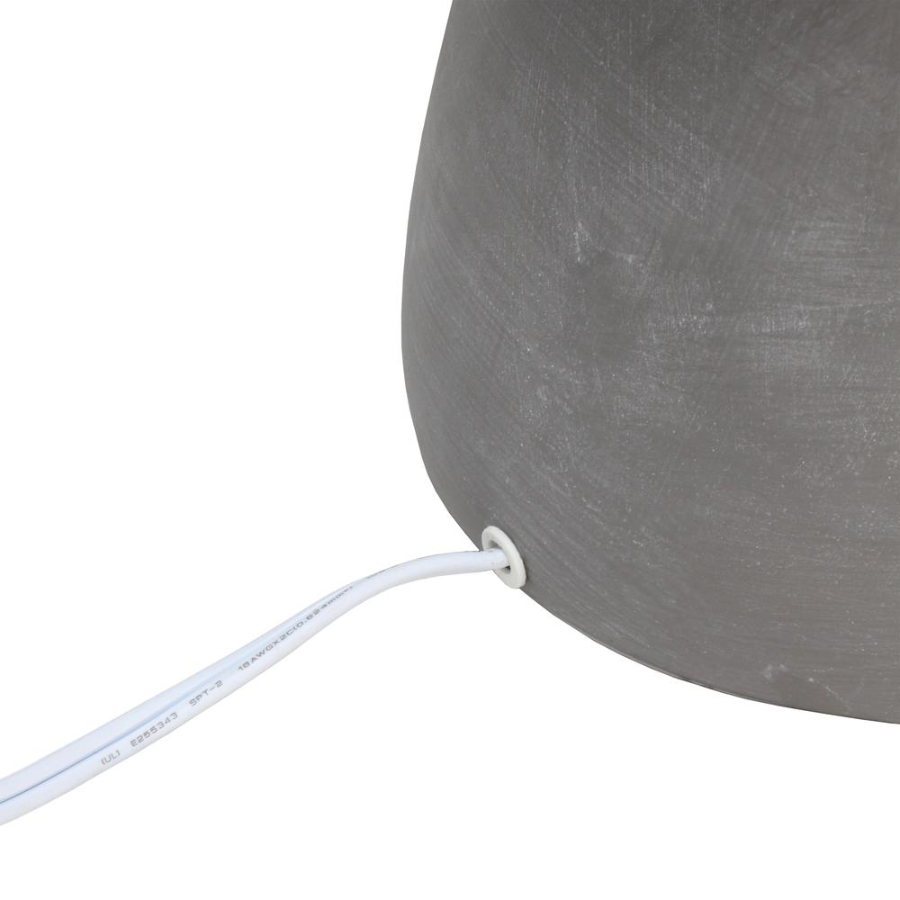 Round Concrete Table Lamp, White - Simple Designs