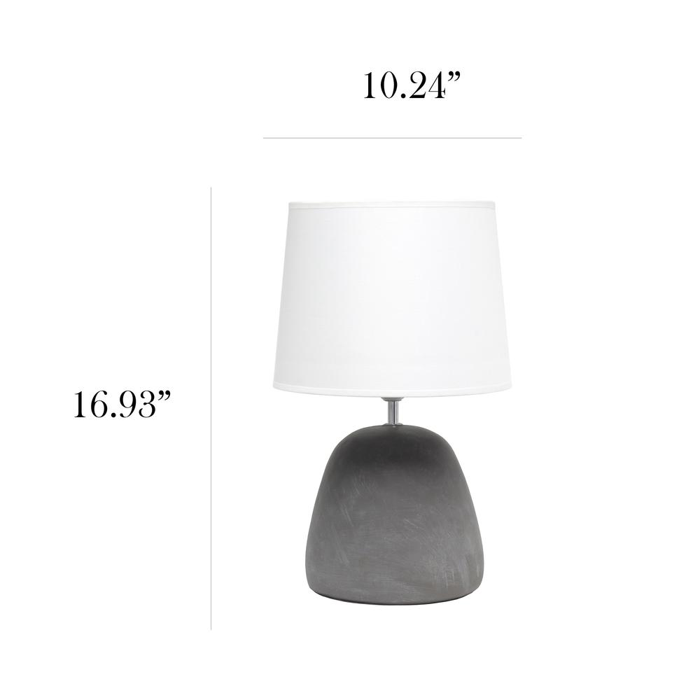 Round Concrete Table Lamp, White - Simple Designs