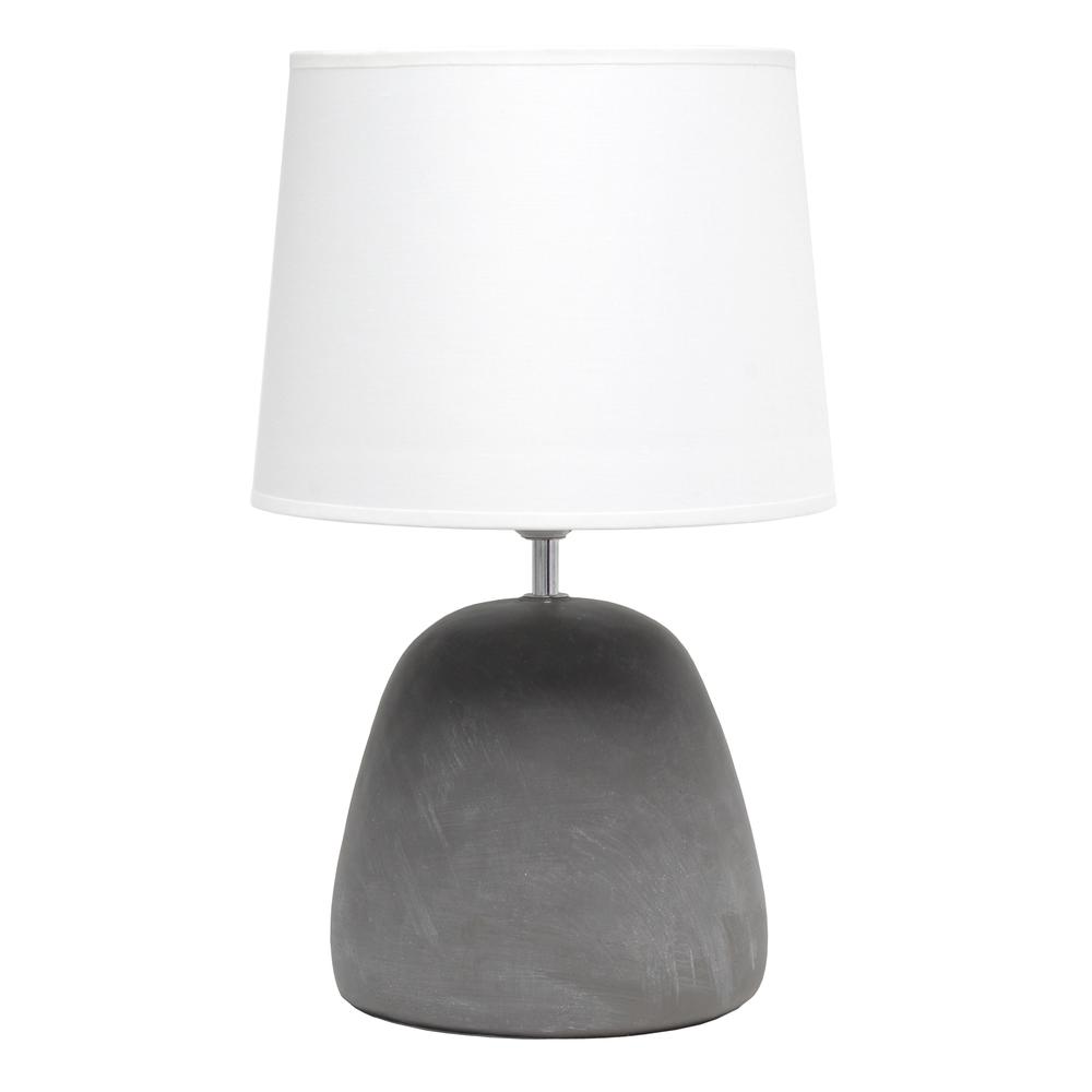 Round Concrete Table Lamp, White - Simple Designs