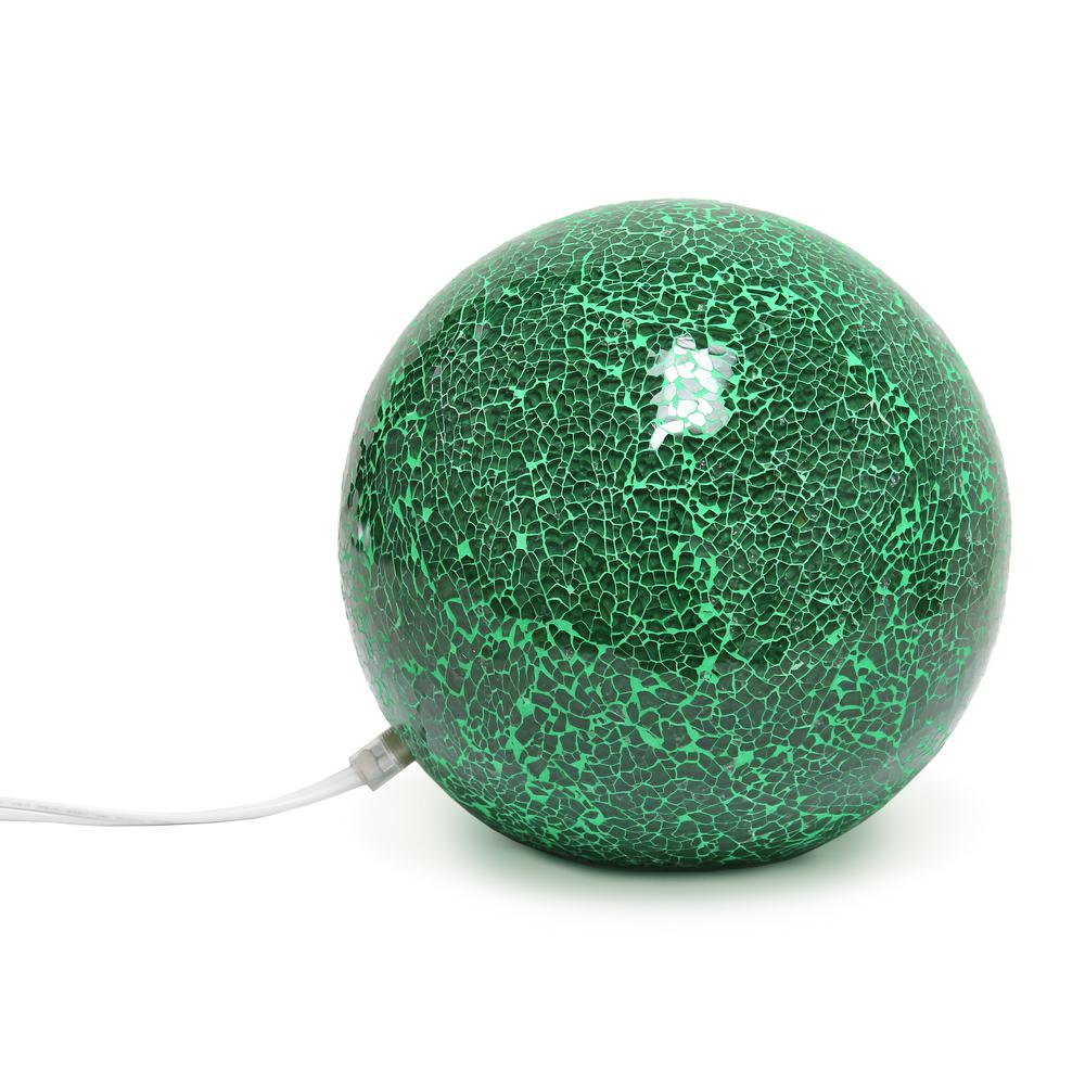 1 Light Mosaic Stone Ball Table Lamp, Green - Simple Designs