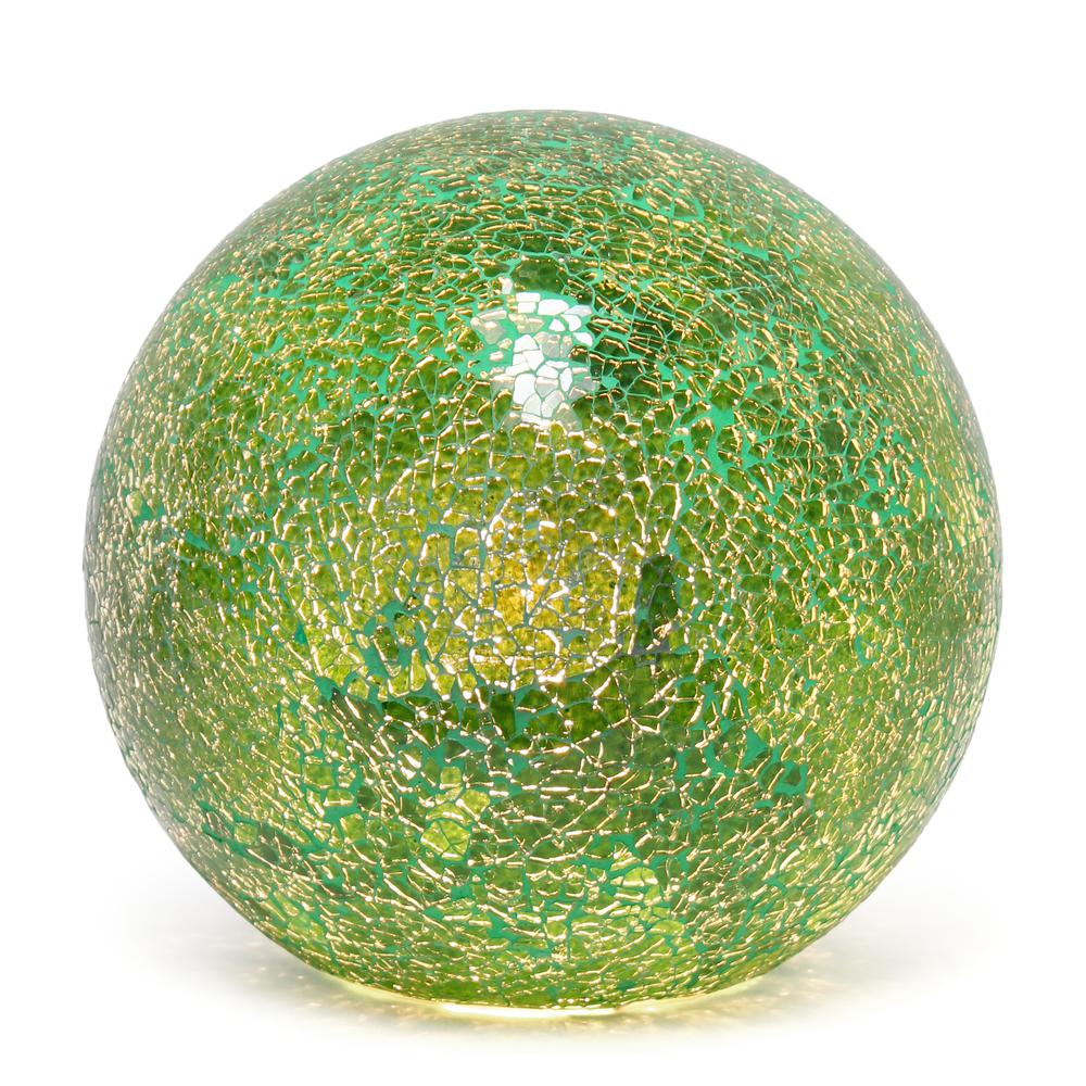 1 Light Mosaic Stone Ball Table Lamp, Green - Simple Designs