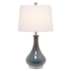 Elegant Designs Ceramic Tear Drop Shaped Table Lamp, Gray