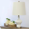 Elegant Designs Glass Gourd Shaped Table Lamp, White