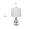 Elegant Designs Chrome Ripple Table Lamp with Grey Shade