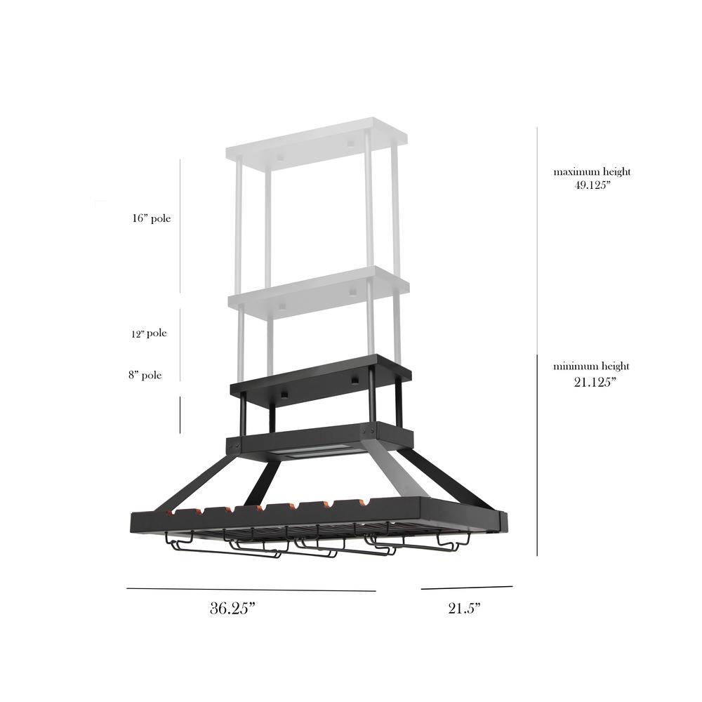 2 Light LED Overhead Wine Rack, Oil Rubbed Bronze - Elegant Designs