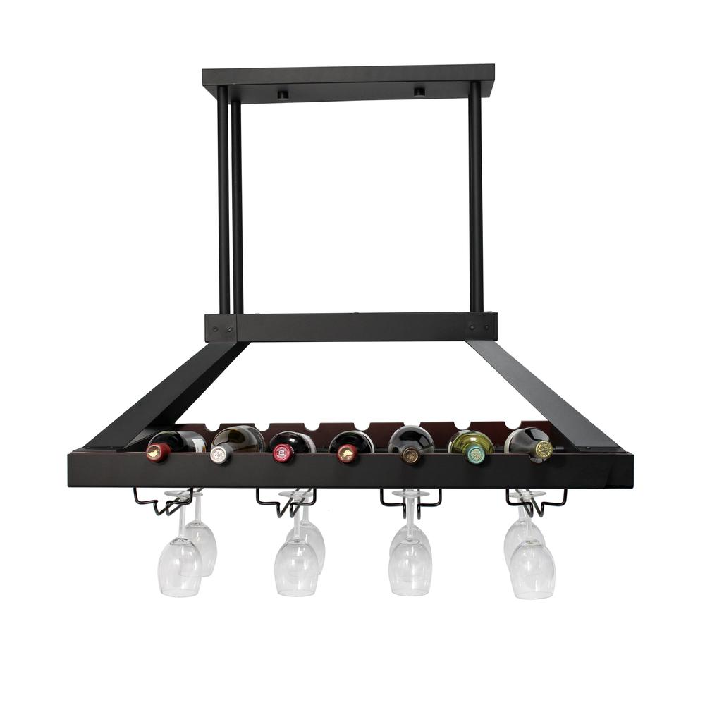 2 Light LED Overhead Wine Rack, Oil Rubbed Bronze - Elegant Designs