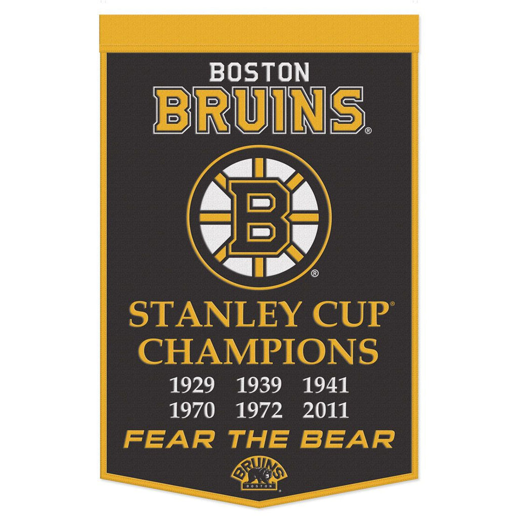 Boston Bruins Banner Wool 24x38 Dynasty Champ Design - Wincraft Fanatics