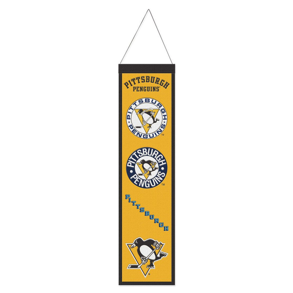 Pittsburgh Penguins Banner Wool 8x32 Heritage Evolution Design - Wincraft Fanatics