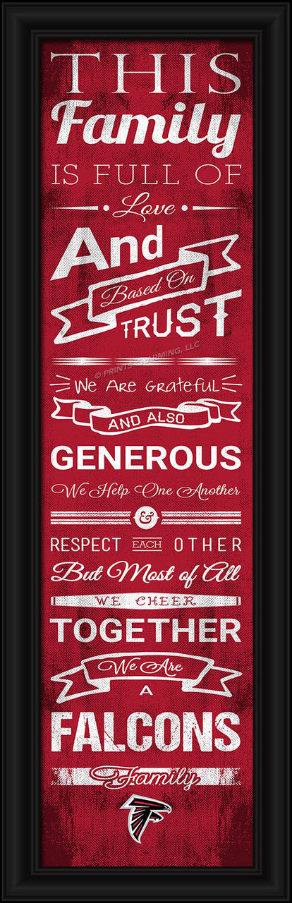 Atlanta Falcons Family Cheer Print 8''x24'' - Prints Charming