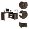 DEPOT E-SHOP Pearl Desk, L-Shaped, One-Door Cabinet, Two Shelves-Dark Brown, For Office - Depot E-Shop