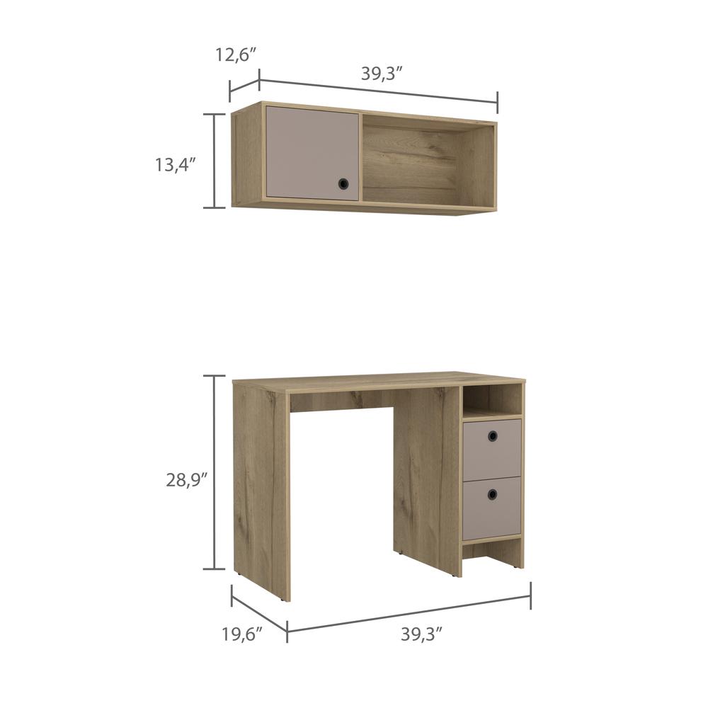 Aramis Office Set - Light Oak+Taupe - Depot E-Shop