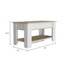 DEPOT E-SHOP Saturn Storage Table, One Flexible Table Shelf, Four Legs, Low Shelf, Internal Storage-Light Oak/White, For Bedroom - Depot E-Shop