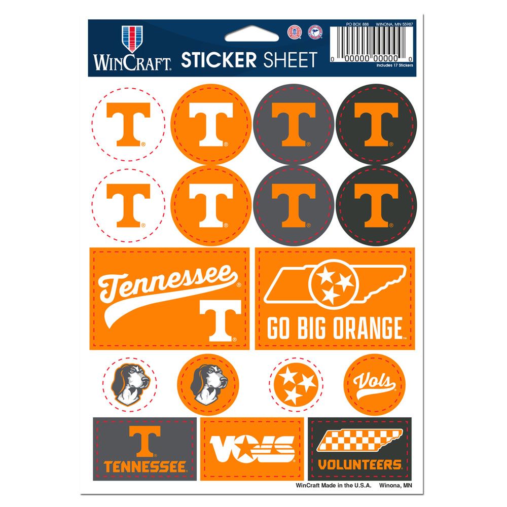 Tennessee Volunteers Decal Sheet 5x7 Vinyl - WinCraft