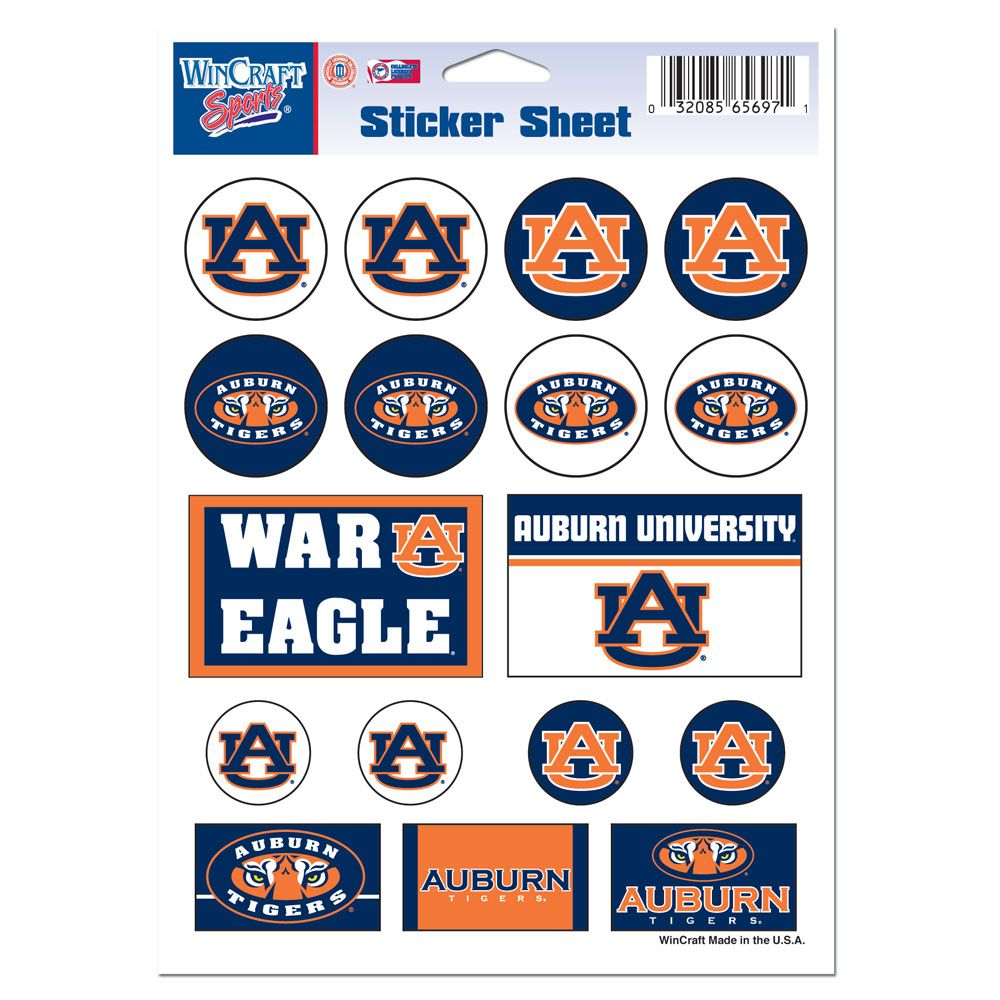 Auburn Tigers Decal Sheet 5x7 Vinyl - WinCraft