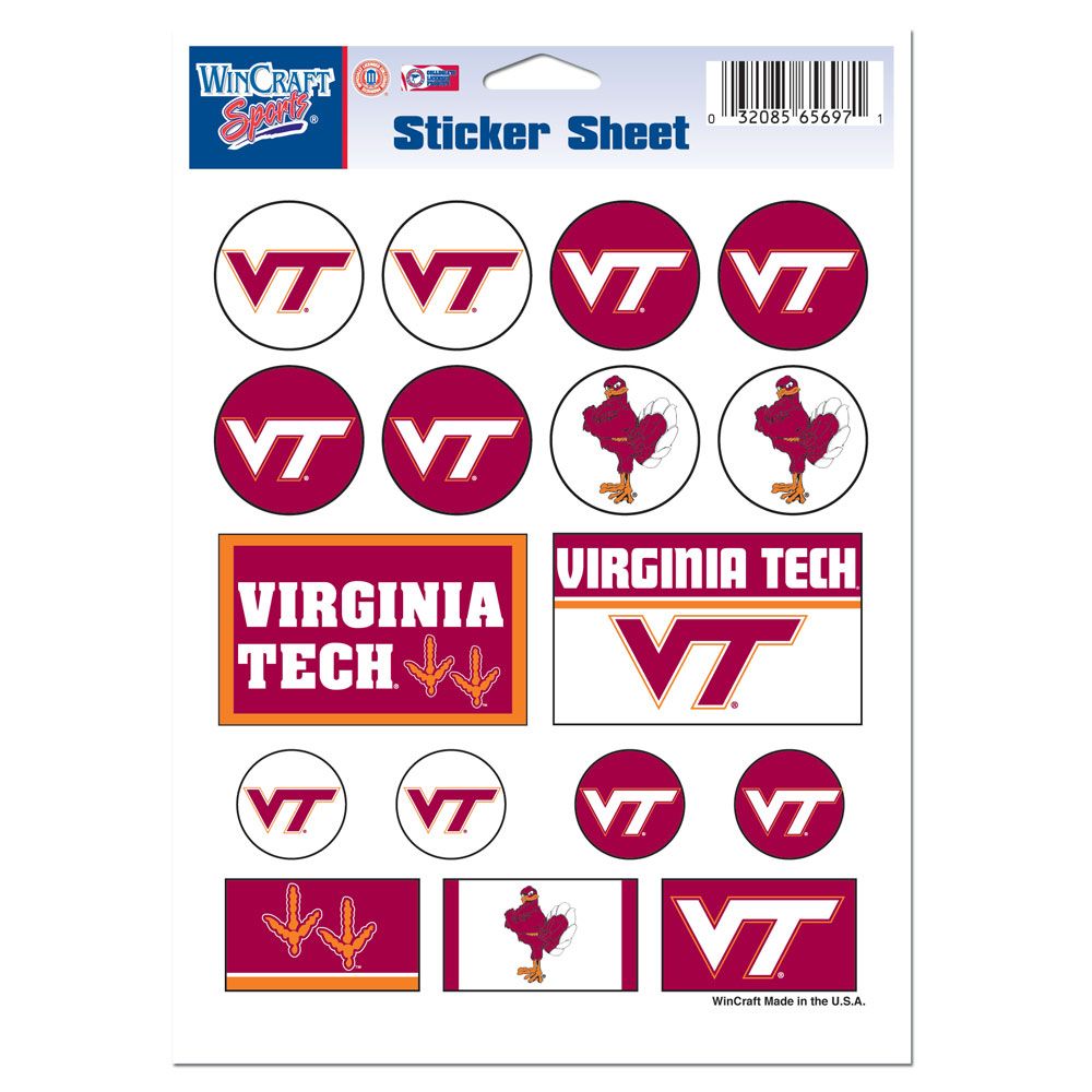 Virginia Tech Hokies Decal Sheet 5x7 Vinyl - WinCraft