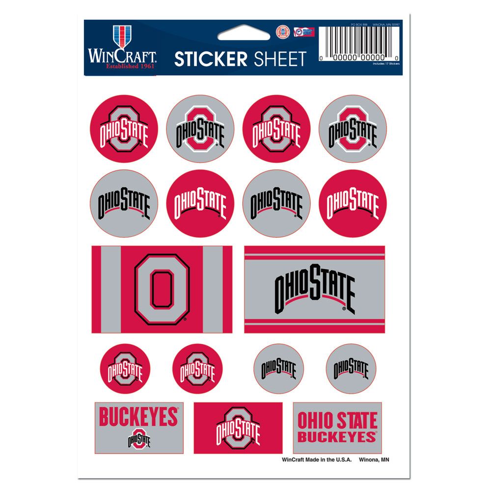 Ohio State Buckeyes Decal Sheet 5x7 Vinyl - WinCraft